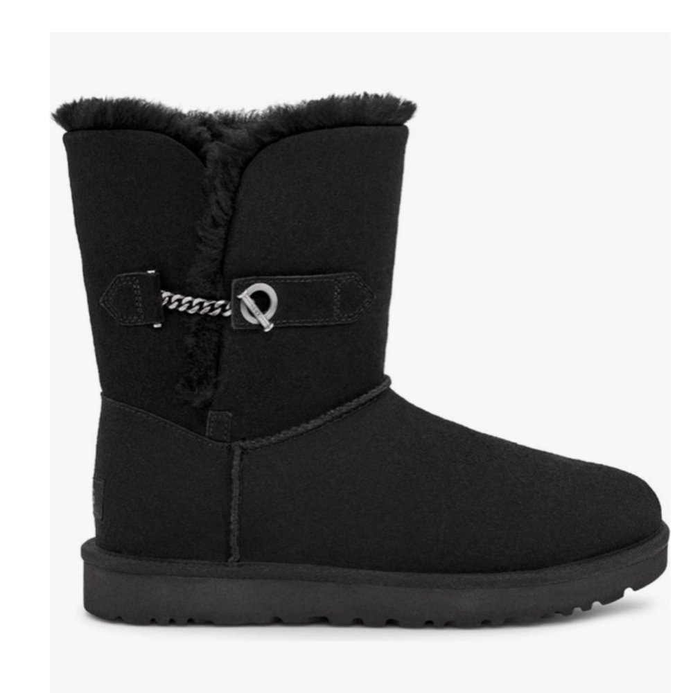 NWOB UGG Estera UGGplush Faux Fur Lined Boot - Black - Size 5M